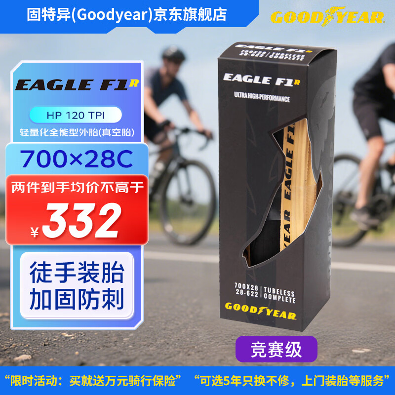 Goodyear Eagle F1R 700x28 Road Bike Tire Racing Lightweight All-Purpose Tubeless Yellow