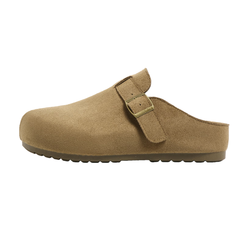 HUANQIU Men's Thick Sole Height Increasing Birkenstock Shoes 2026 Slip-On Retro Closed-Toe Sandals Internal Height Increase Half Slippers