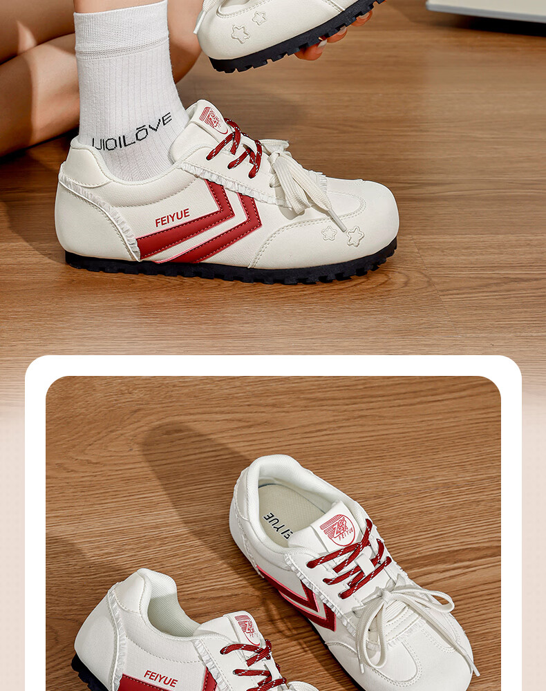 Feiyue Official Women's Sneakers 2026 Summer New Breathable Casual Shoes Beige Size 35 4