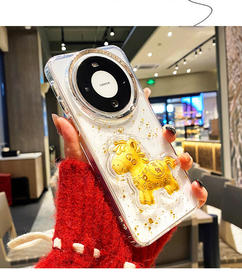 GURRS New Year Limited Edition Huawei Mate80 Case Mate80 Pro Transparent Full-Cover Ultra-Thin Shockproof Creative National Trend Gold Foil Money Luck 5