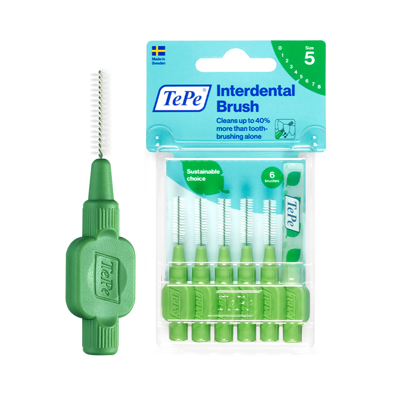 Tepe Swedish Imported Interdental Brush Orthodontic Floss Pick Type I (0.8mm) Green Interdental Floss Cleaner