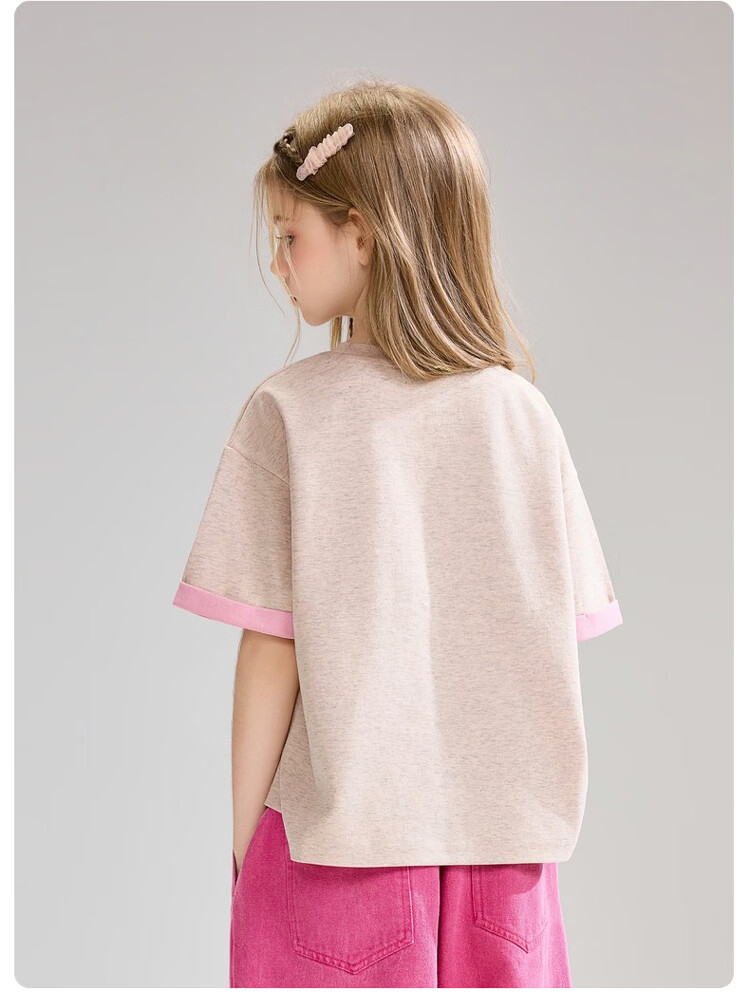 ASK JUNIOR Kids Short Sleeve T-Shirt Summer Fashion Printed Half Sleeve Base Shirt Girls Sweet Cute Top 6