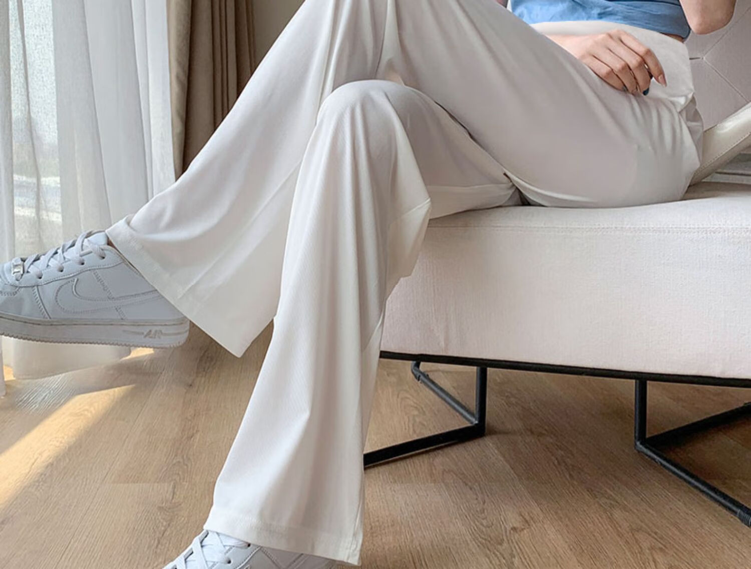 JOYNCLEON Maternity Pants, Summer Wide-Leg Trousers for Women, Petite Size, Outdoor Wear, Draping Ice Silk Casual Pants for Women, Black, L, Jyk176499 36