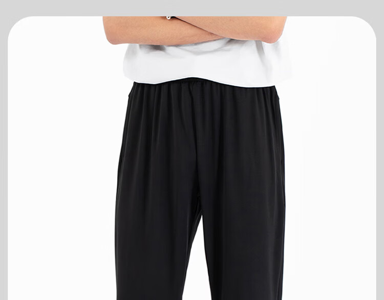 Yiershuang Men's Spring Summer Cotton Sleep Pants Casual Wearable Antibacterial Mite-Resistant Loose Comfortable 100% Cotton Home Pants 15