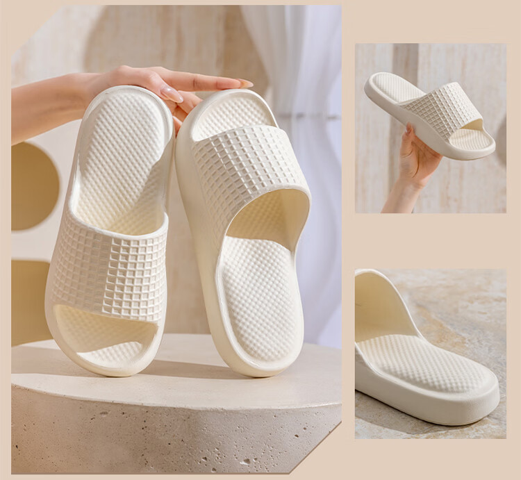 LeTuo Summer Women's Indoor EVA Soft Sole Bathroom Non-Slip Home Slippers Couple Flip Flops Men 14
