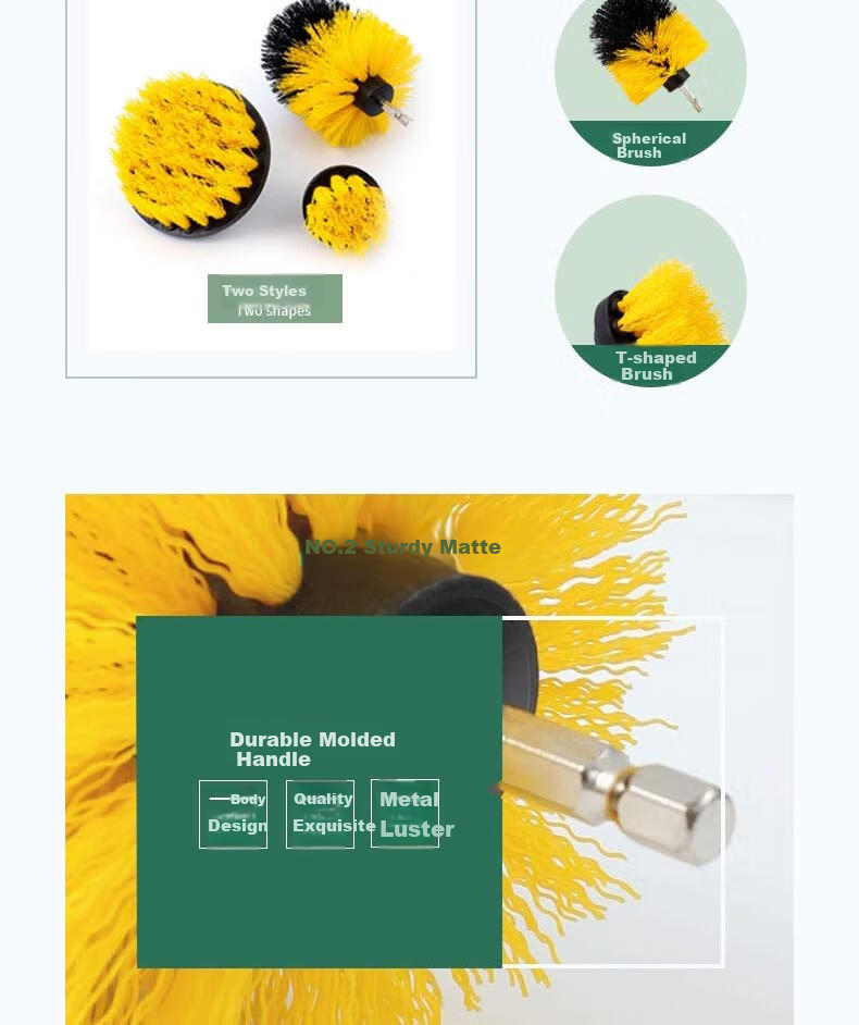 Oida Electric Cleaning Brush Drill Brush Head Electric Brush Floor Cleaning Tool Carpet Tile Polishing Grinding Cleaning Brush 3