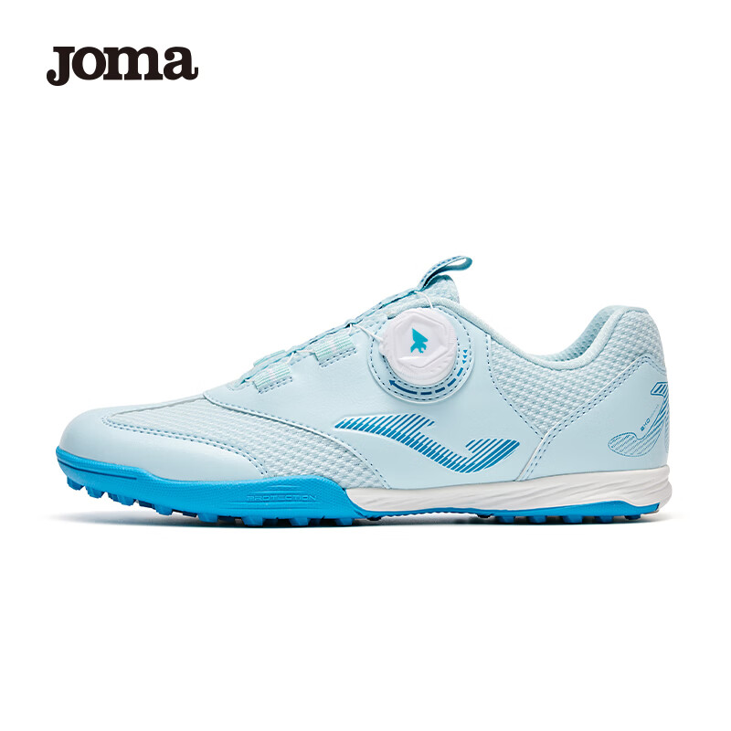 JOMA Kids Soccer Shoes TF Turf Studs Youth Primary and Secondary School Professional Competition Training Shoes Light Blue Size 31