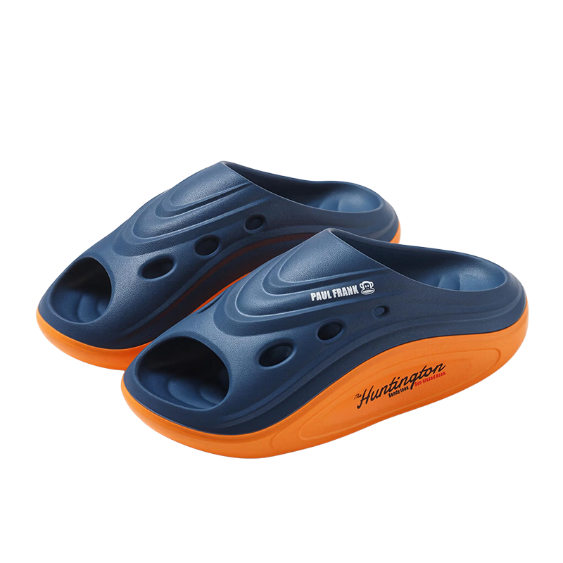 Paul Frank Unisex Lightweight Soft Elastic Indoor Home Slippers Thick Sole Bathroom Shower Sandals Dark Blue Size 40-41 PF304