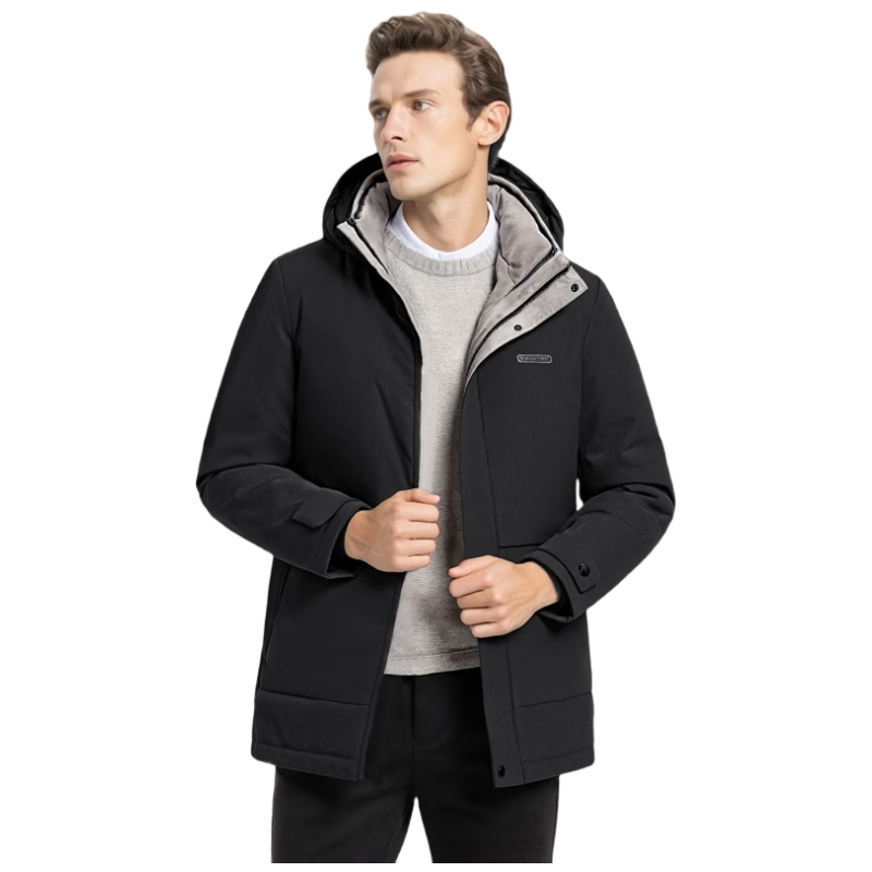 SHANSHANSHANSHAN Detachable Hood Goose Down Puffer Jacket Men Winter Thickened Casual Dad Warm Liner Coat