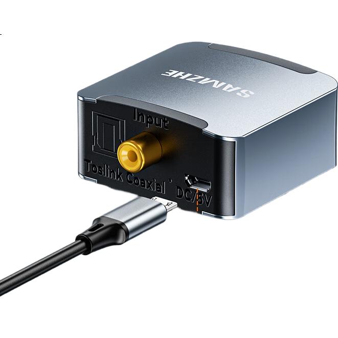 Цифровой оптический аудиоконвертер SAMZHE ZBK-03, для подключения PS4 к RCA, SPDIF в Аналог 3.5 мм