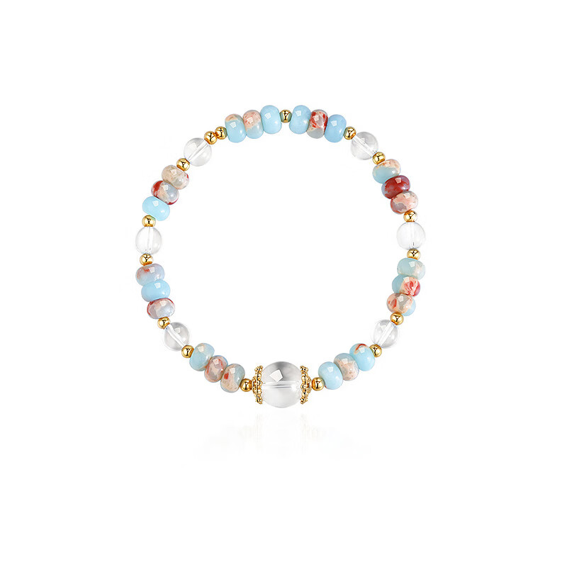 AJIDOU Niche Design Women's Bracelet Color-Block Multi-Layer Gold Bead Accent Delicate Fresh Style Accessory