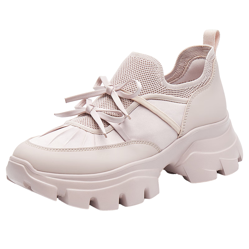 STACCATO Yang Mi's Same Style 2026 Spring Butterfly Island Dad Shoes Women's Shoes ECE83AM6, Rock Pear Pink, Size 36