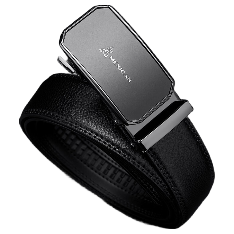 MEXICAN Men's Leather Belt Automatic Buckle Business Casual Trendy Waistband Birthday Gift for Men