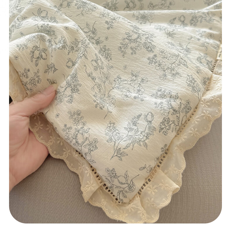 MUJI Class A Wrinkled Gauze Air Conditioning Quilt 200×230cm Lace Edge Double Quilt Core All-Season Thickened Version 12