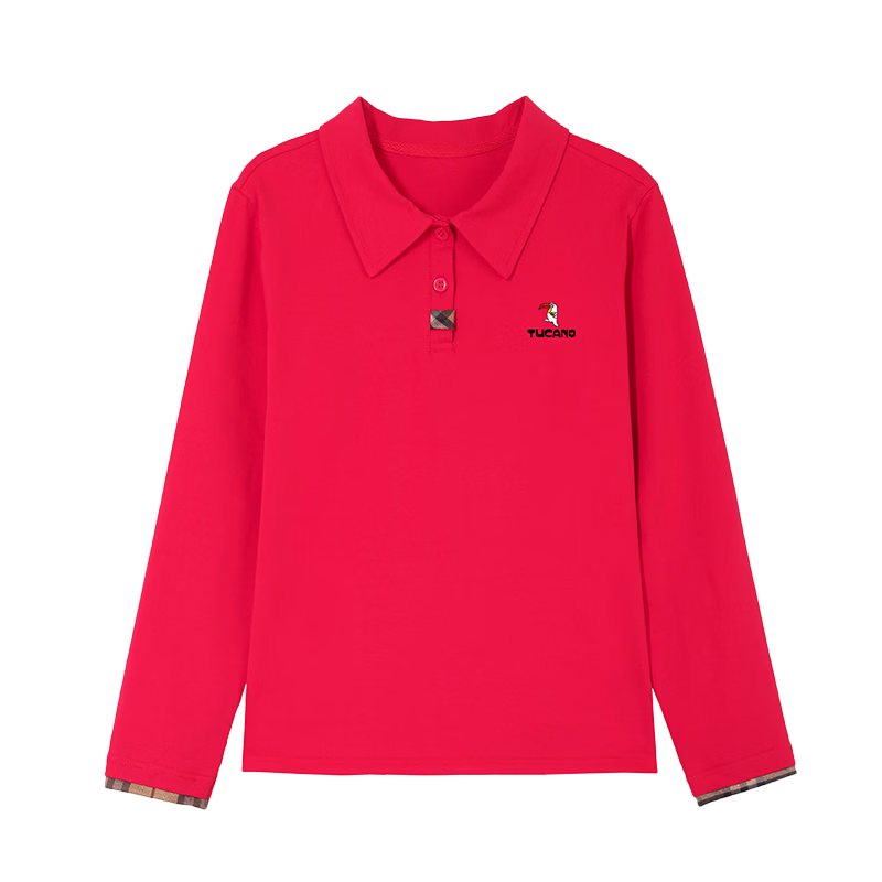 Woodpecker Women's Long Sleeve Cotton Polo Shirt, Slim Fit, Dark Blue, XL, Spring Autumn New Sports Casual Top