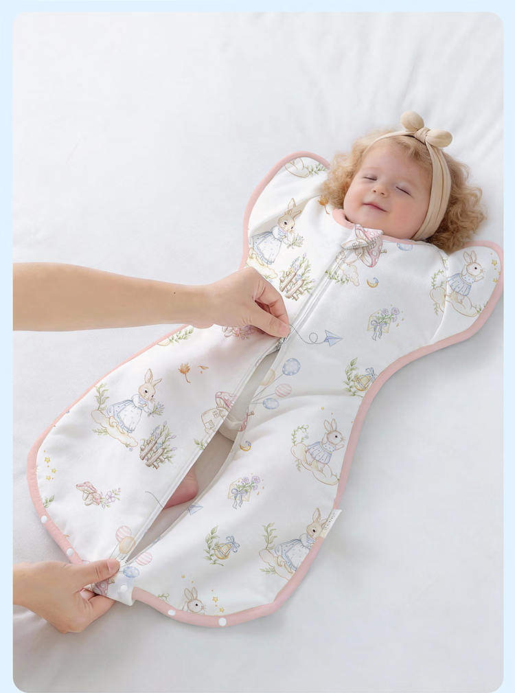 Magmorn Newborn Baby Anti-startle Sleeping Bag Toddler Swaddle Bamboo Cotton Kick-proof Blanket M 21