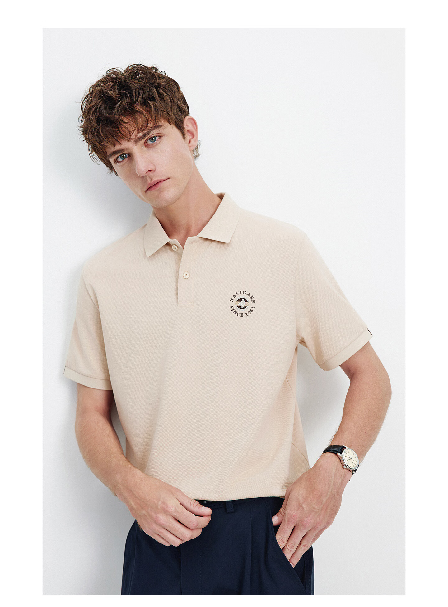 Navigare Small Sailboat 2026 Spring Summer New Cool Antibacterial Snow Cotton Short Sleeve Polo Shirt Men Turn-down Collar T-shirt 1325526602 19