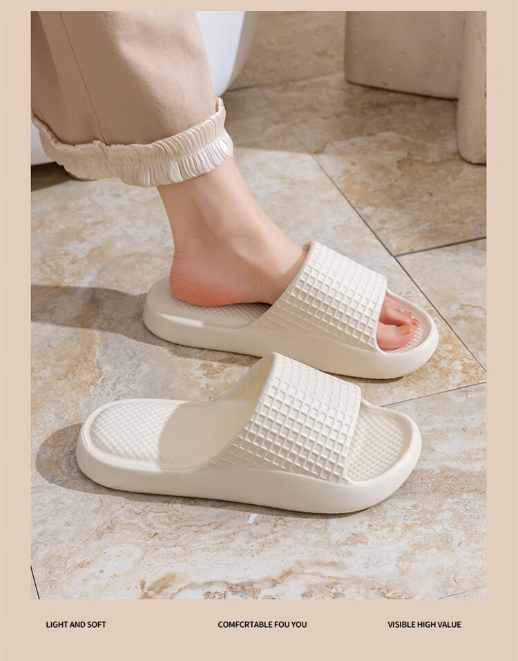 LeTuo Summer Women's Indoor EVA Soft Sole Bathroom Non-Slip Home Slippers Couple Flip Flops Men 6