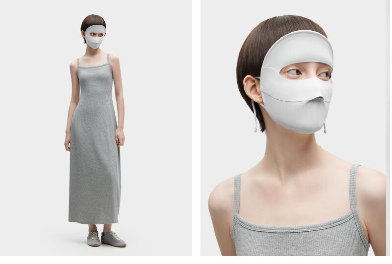 Jiao Nei Liang Pi 502UV Women's Sunscreen Mask with Brim Full Face Protective Shield UV Protection Sunshade Face Bikini New Model 18