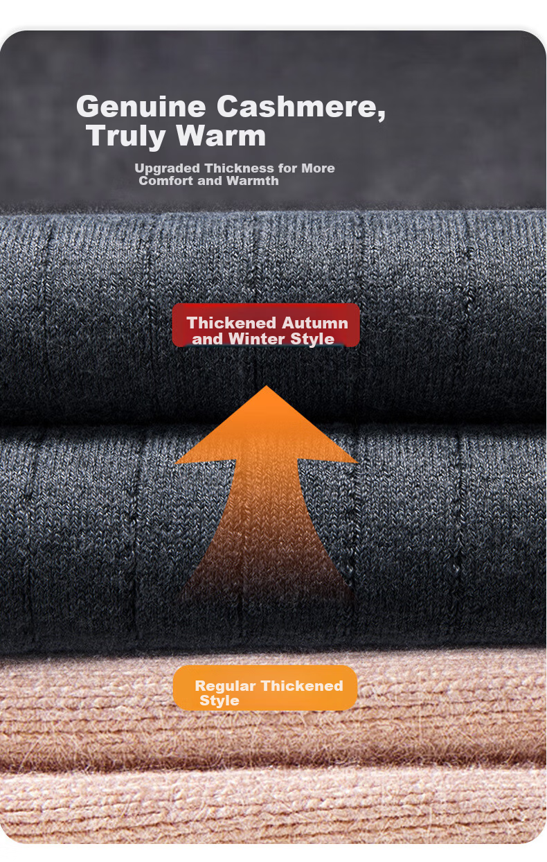 Langsha Cashmere Knee Warmers Thickened Fleece Knee Support Cold Protection Leg Sleeves for Men and Women, Autumn Winter, Middle-aged and Elderly 3