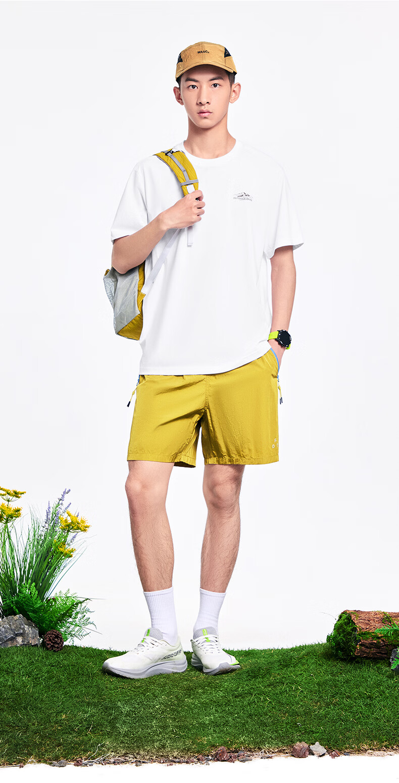Erke Antibacterial Men's Sports Short Sleeve T-Shirt Summer New Solid Color Crew Neck Running Casual Base Layer Tee 12