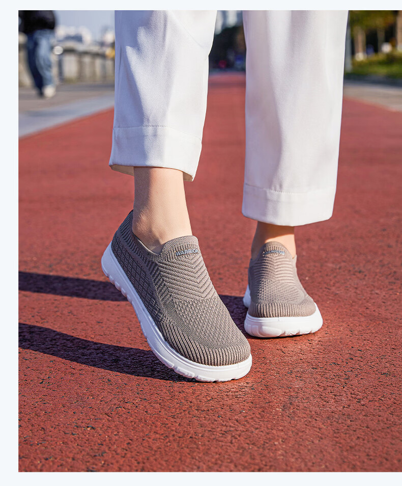 Warrior Mom Shoes Spring Summer New Breathable Cotton Insole Slip-On Mesh Non-Slip Casual Shoes Rose Red Size 37 12