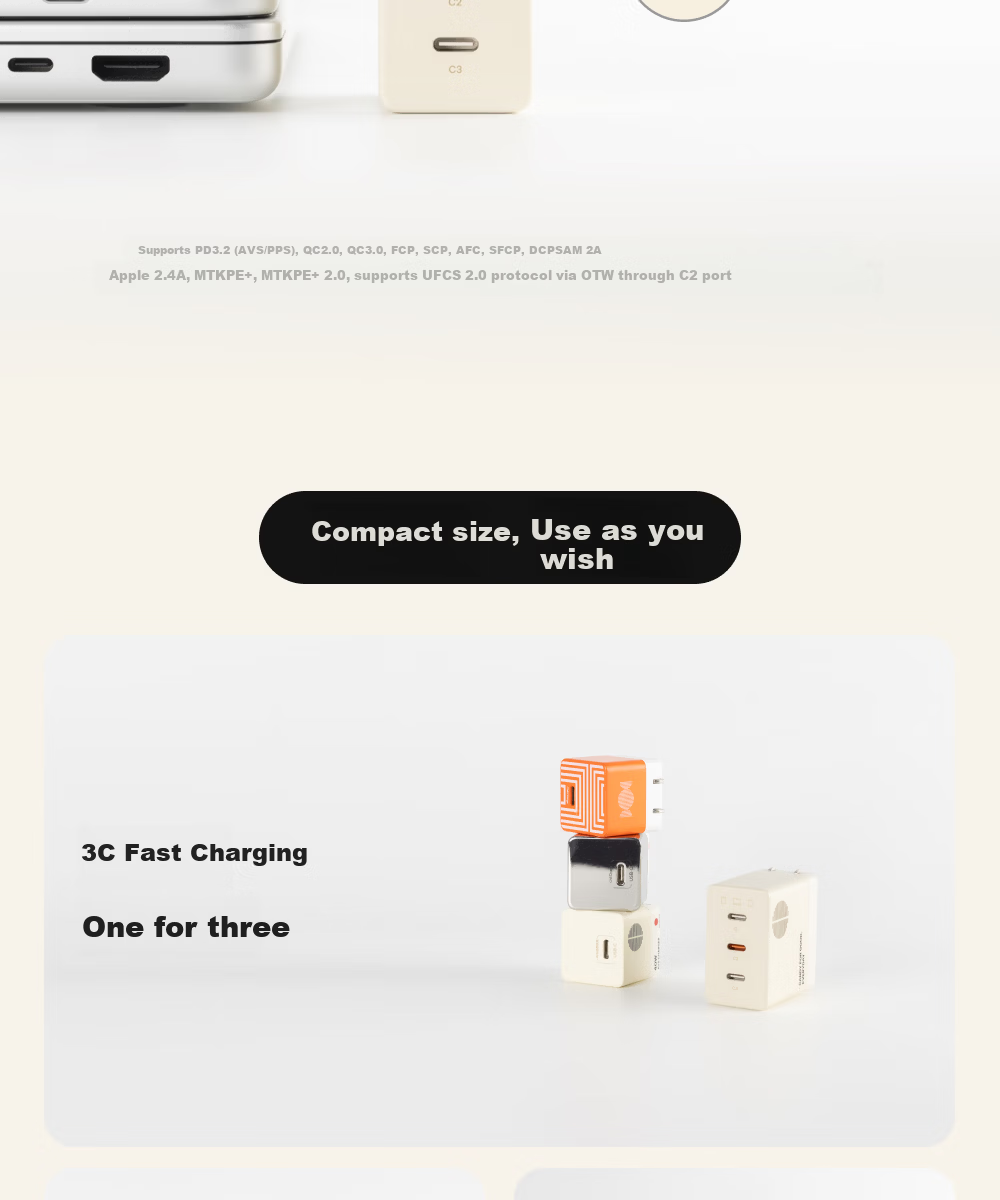CANDYSIGN Sugar Factory Hard Candy 68W 3C Charger Compatible with iPad Apple iPhone 17 Huawei Android GaN PD Fast Charging Adapter 4