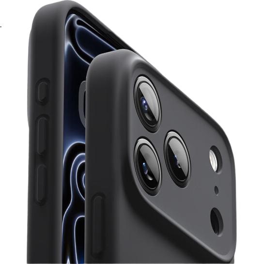 Чехол DIVI для iPhone 17, жидкий силикон, защита камеры, ультратонкий, черный