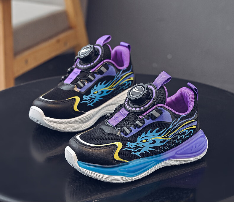 Warrior Boys' Spring Running Shoes Mesh Breathable Rotating Buckle Casual Sports Shoes WZ-2227 Light Blue White Size 34 10