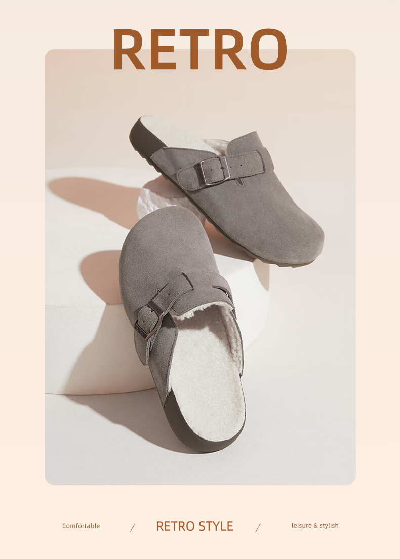 CAMEL Women's Birkenstock Style Genuine Leather Casual Low Heel Slip-On Shoes L25S700038 Camel Size 37 13