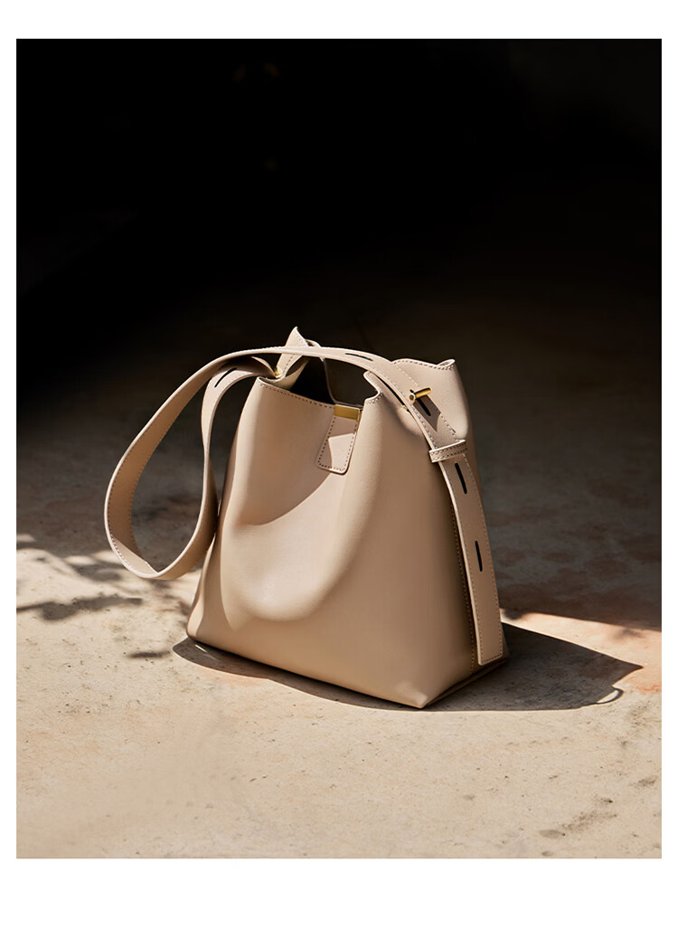 Nalandu Women's Bag 2026 New Cowhide Bucket Bag Shoulder Bag Crossbody Commuter Gift for Girlfriend 38 Goddess Festival Gift 13