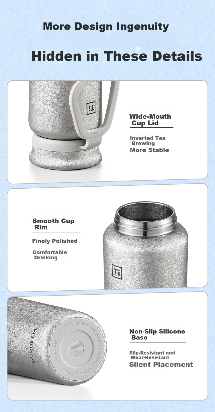 Buydeem Titanium Tea Infuser Insulated Bottle Pure Titanium Portable Outdoor Business Office Cup Valentine's Day New Year Gift 8