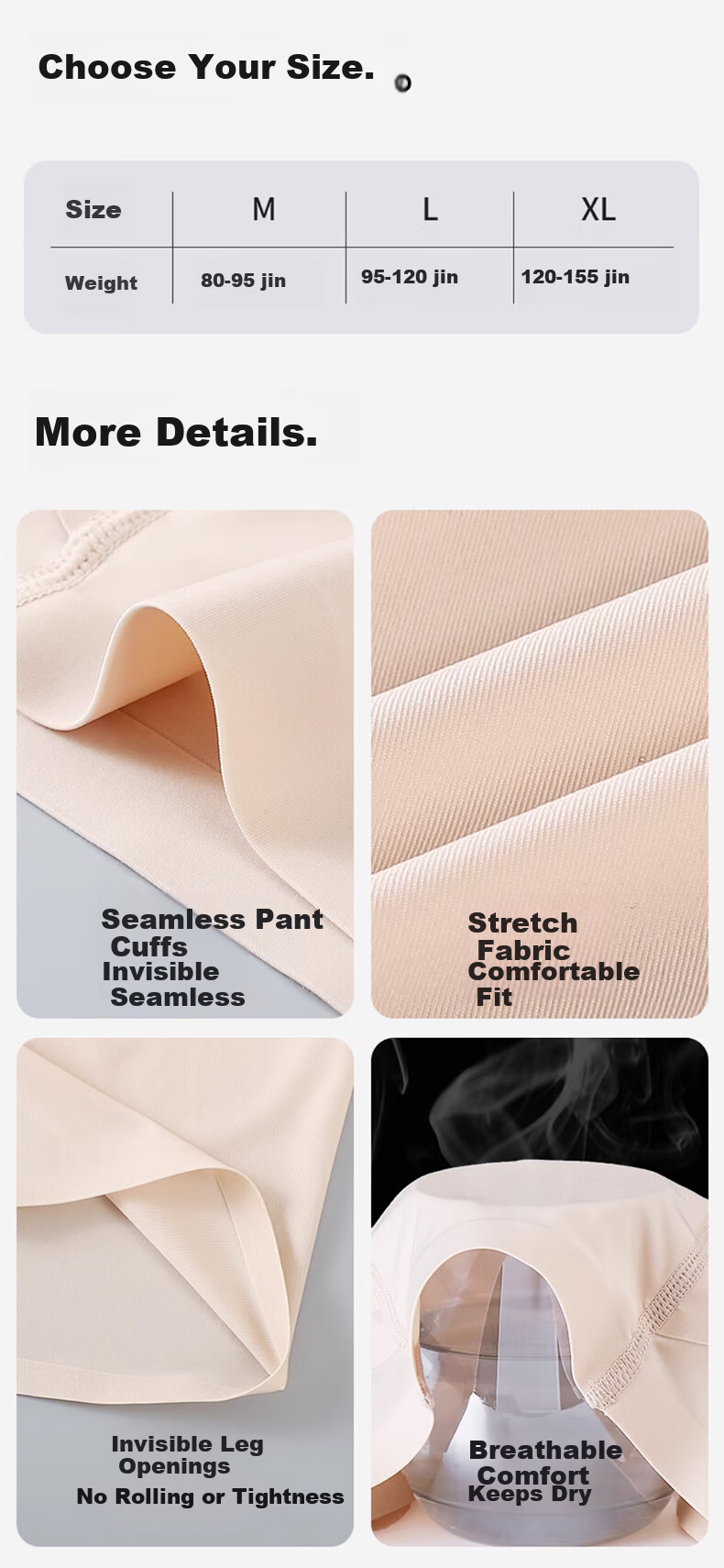 Bejirog Women's Summer Thin Tummy Control Shaping Panties Strong Abdomen Compression Hip Lift Anti-Exposure Seamless Postpartum Safety Shorts 14