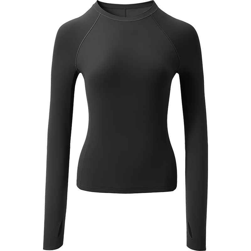 Beneunder Women's Sports Sun Protection Jacket Long Sleeve Quick-Dry Breathable Base Layer Shaping Top HE018 Twilight Black L