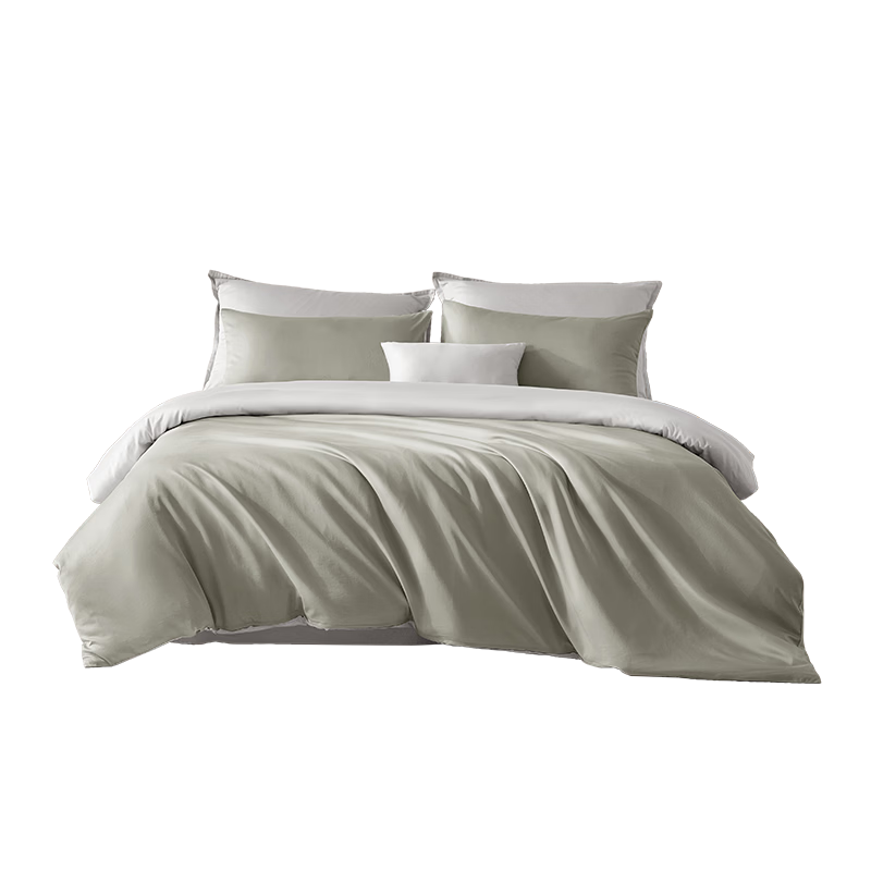 Luolai Home Textiles 60-Thread Count Pure Cotton Four-Piece Set, 100% Xinjiang Cotton Bedding, Green, 220*250 cm