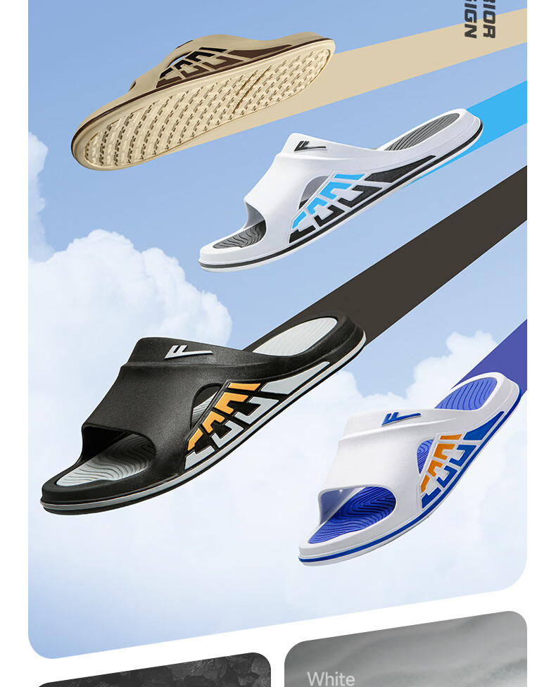 Warrior Official Flip Flops 2026 Summer Sports Outdoor Home Men's Sandals White Orange Size 44-45 6