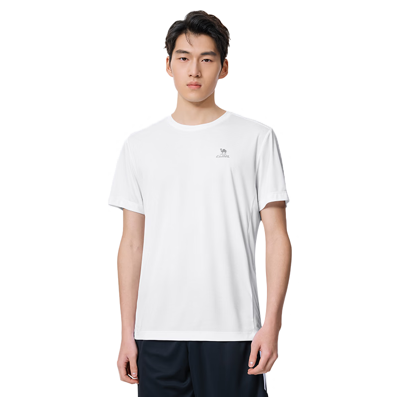 CAMEL Quick-Dry Running Sports T-Shirt Men Breathable Crew Neck Short Sleeve Top C16BAVL6077 Boundless White L
