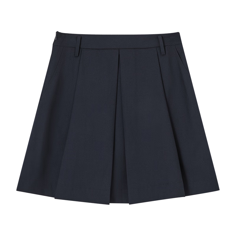 Demana Wide Pleats Craft Spring College Style Wardrobe Essential Petite Loose Pleated Skirt for Women