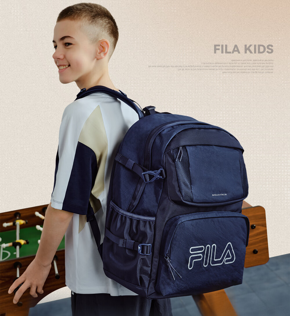 FILA Kids Backpack 2026 Large Capacity Junior High School Student Shoulder Bag for Boys and Girls 8