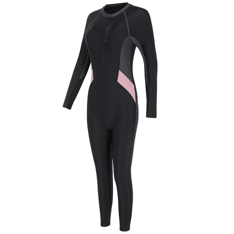 ERKE Women's New One-Piece Long Sleeve Long Pants Racing Swimsuit Adult Slimming Swimwear for Hot Springs