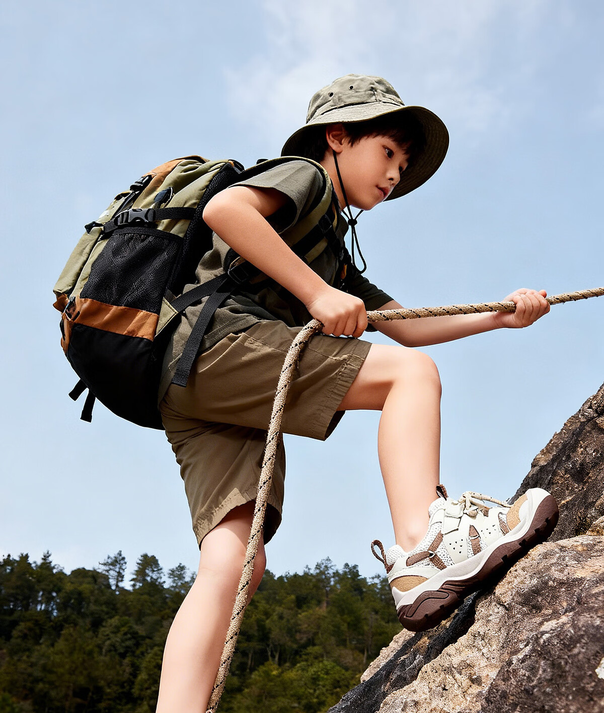 Camel Kids Outdoor Casual Shoes Spring Summer Mesh Breathable Non-slip Hiking Shoes Fashion Colorblock for Older Children 16