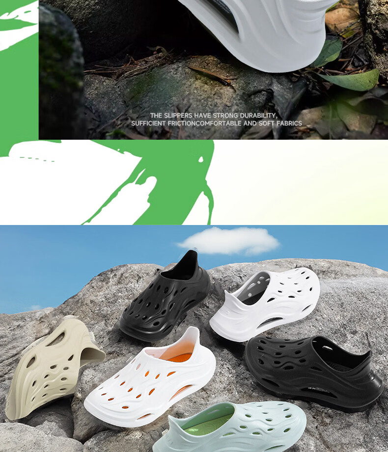 Warrior Official Men's Hollow-out Shoes 2026 Summer Outdoor Sandals Fully Covered Water Shoes Black Size 40 4