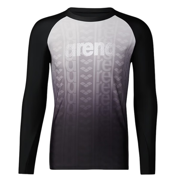 Arena Men's Swimwear Single Top Retro Long Sleeve Sun Protection Casual Surfing High Elastic Comfortable Gradient Print Conservative Gear