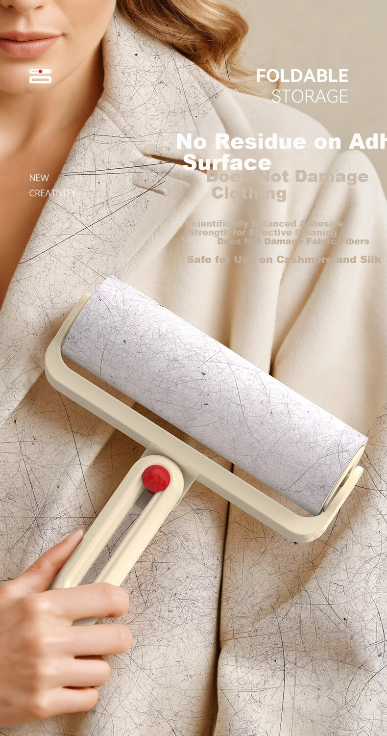YOUAO Foldable Lint Roller 16cm with 300 Sticky Sheets Refillable Pet Hair Remover for Bed Cat Dog Dust Cleaning 4