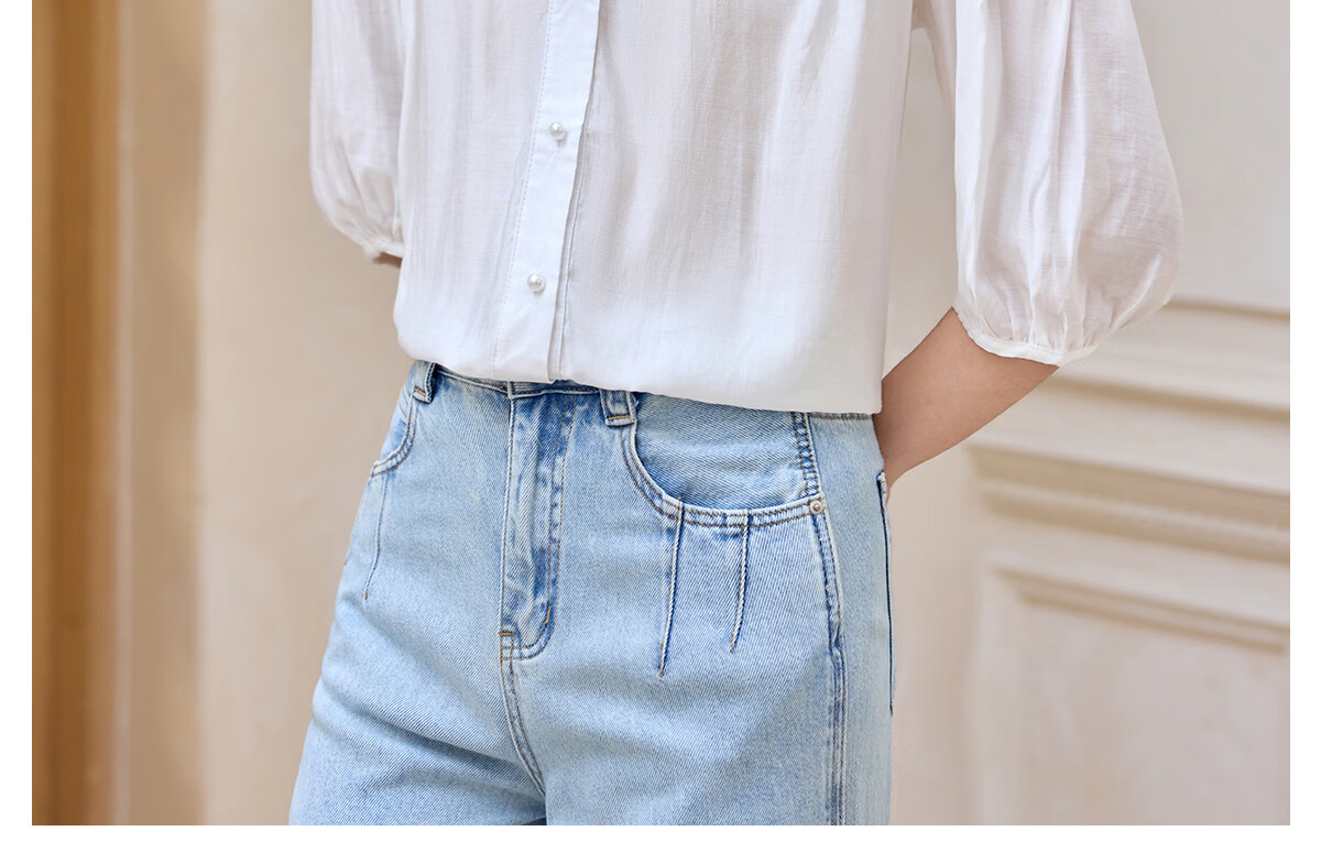 Halo Queen Women's Short Sleeve V-Neck White Shirt Summer Interview Professional Commuter Blouse H52S013 37