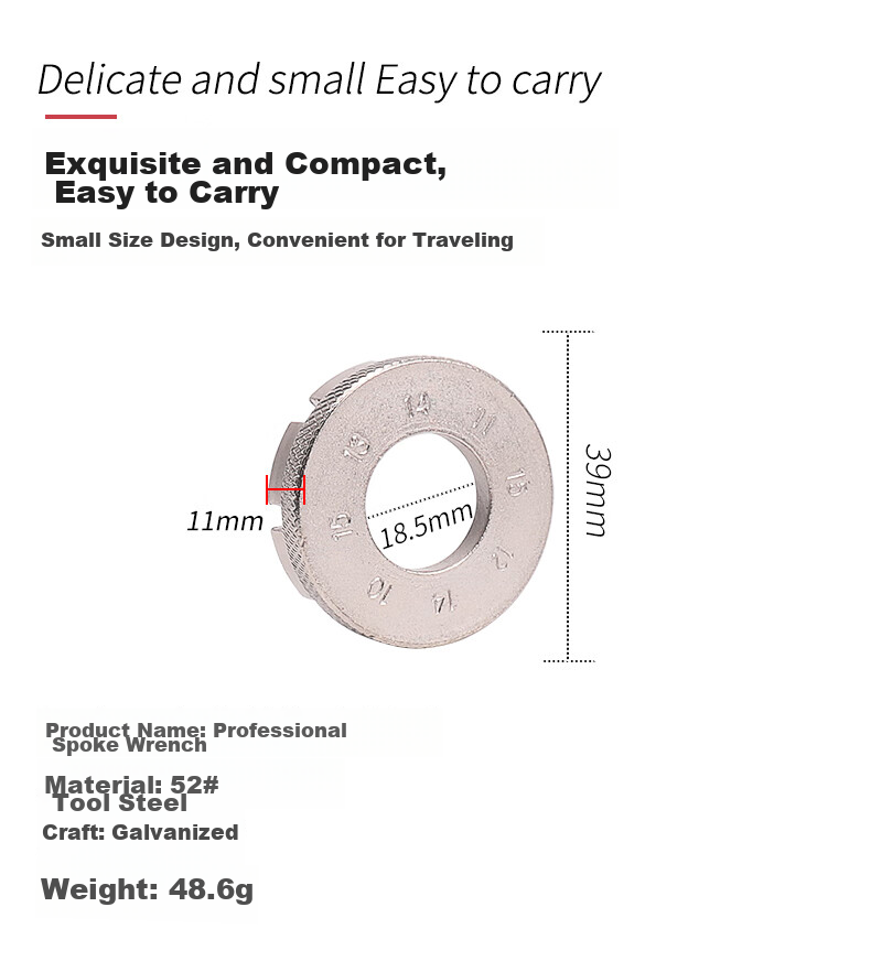 LEBYCLE Bicycle Spoke Wrench, Universal Wheel Spoke Tool, Wheel Tightening Steel Wire Adjustment Tool, Repair And Maintenance Tool 2