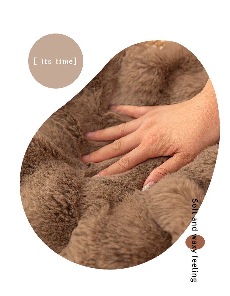 GREAT LIFE Winter Plush Car Seat Cushion, Internet-Famous Butt Pad, Rabbit Fur Plush, Warm Dining Chair Pad, Office Long-Sitting Seat Cushion, Beige 4