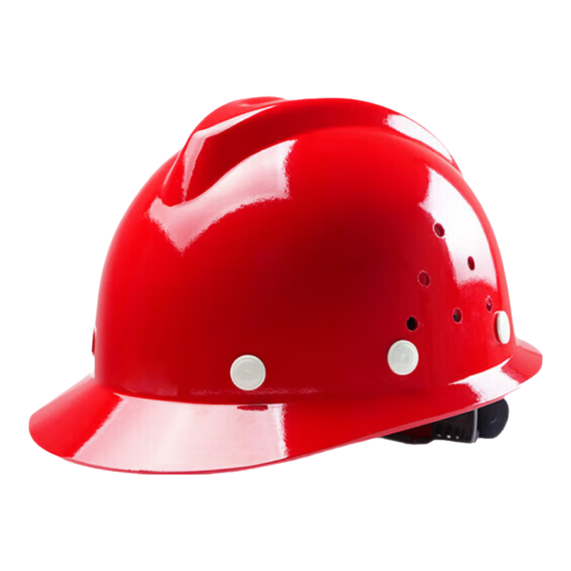 SHOUDUN Fiberglass Safety Helmet Construction Electric Power New National Standard Anti-Smash Breathable Impact-Resistant Helmet Red Fiberglass V-Type Ventilation