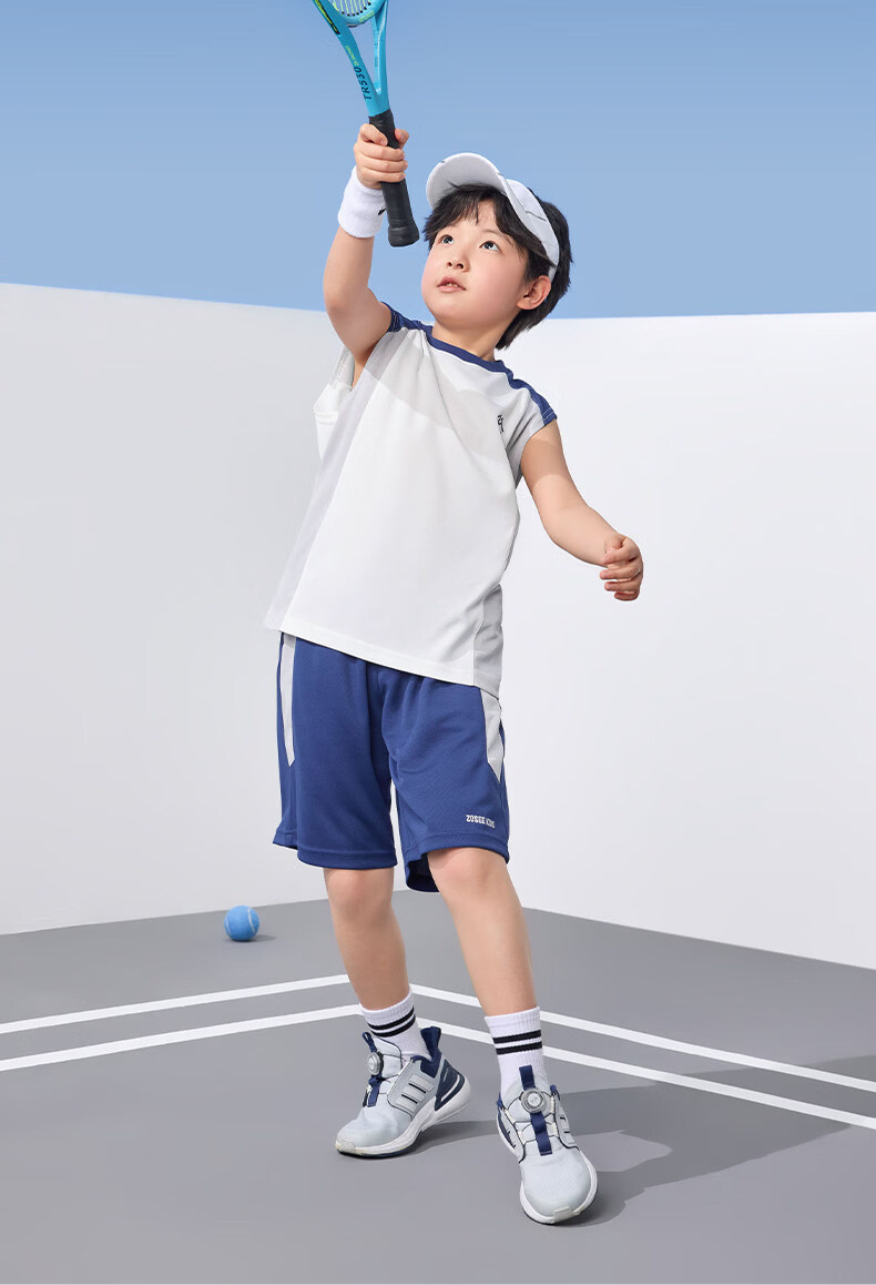 Zuo Xi Boys Quick-Dry Sports Vest Set 2026 New Summer Children's Mesh Moisture-Wicking Short Sleeve Mint Green 150 29