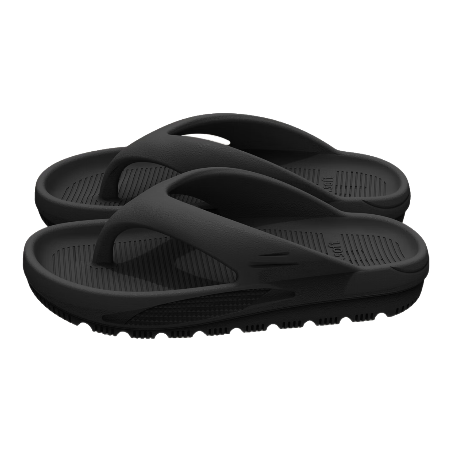 Qisefang Flip-Flops for Men, Summer Outdoor Wear, Non-Slip EVA Beach Thong Sandals, Indoor Home Use Slippers, Black, Size 40-41